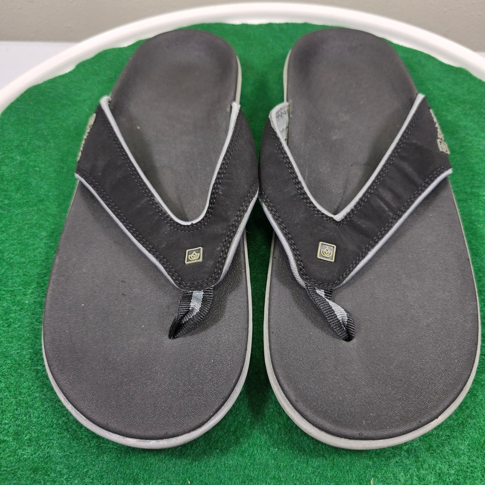 Spenco Yumi Orthotic Flip Flop Sandals Mens 10 Black/Gray NWOT Comfort Support